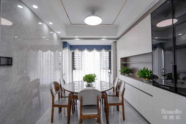 180㎡新中式四居室，在繁華都市中打造的閑情淡雅的樂居